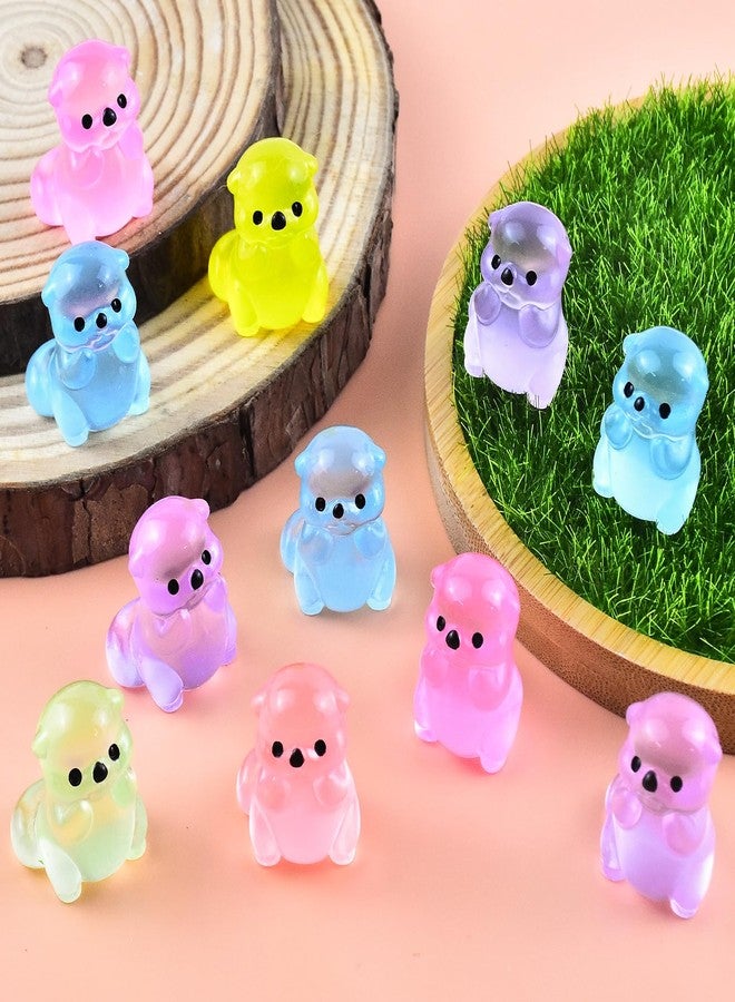 HOMICO 24 Pieces Luminous Mini Otter Resin Animals for Dollhouse Fairy Garden Birthday Decorations - Image 2